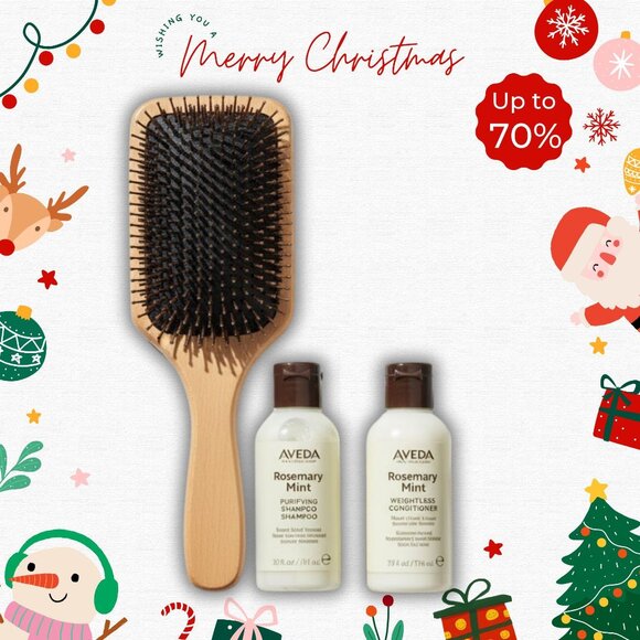 Aveda travel size Rosemary Mint Shampoo, Conditioner and brush set - Picture 1 of 8